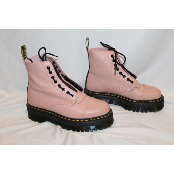 NIB Dr. Martens SINCLAIR MILLED LEATHER PLATFORM BOOTS MSRP $240‎ in Peach Beige - Picture 3 of 8